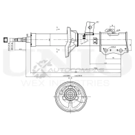 Амортизатор газовый передней подвески левый UNIO 1441313072 0PD D05 SAB-10114 - Изображение 3