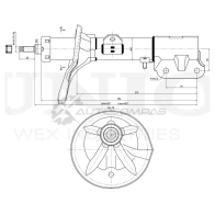 Амортизатор газовый передней подвески левый UNIO SAB-10176 8GV5S 4 1441313097