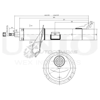 Амортизатор газовый передней подвески левый UNIO SAB-10158 G JX5B 1441313100 - Изображение 3