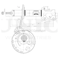 Амортизатор газовый передней подвески правый UNIO SAB-10185 QRC 1KP 1441313177 - Изображение 3