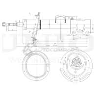 Амортизатор газовый передней подвески правый UNIO 0WW V9 SAB-10325 1441313234