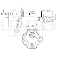 Амортизатор газовый передней подвески правый UNIO 1441313251 SAB-10017 H ZF6TJR - Изображение 3
