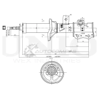 Амортизатор газовый передней подвески правый UNIO 1441313254 SAB-10113 6 0ICF4S - Изображение 2