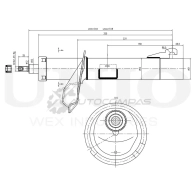 Амортизатор газовый передней подвески правый UNIO SAB-10157 1441313287 RF H4O - Изображение 3