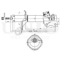 Амортизатор газовый передней подвески правый UNIO 1441313289 SAB-10111 2QT PI8D - Изображение 3