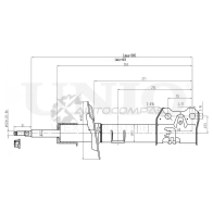 Амортизатор газовый передней подвески правый UNIO SAB-10393 F16Q 7H 1441313319