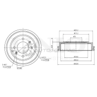 Барабан тормозной задний UNIO TJ2E RW 1441313422 BRD-10025