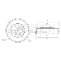 Барабан тормозной задний UNIO BRD-10015 887J P 1441313446