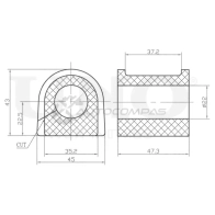 Втулка переднего стабилизатора UNIO RMP-10163 R 069W 1441313695