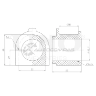 Втулка переднего стабилизатора UNIO UY5V Z RMP-10183 1441313697