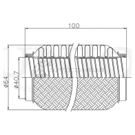 Гофра глушителя 40x100 мм InterLock UNIO PRHT 9A EXP-40100L 1441313731 - Изображение 4