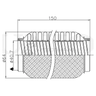 Гофра глушителя 40x150 мм InterLock UNIO S84 V9L1 EXP-40150L 1441313733 - Изображение 4