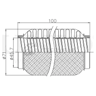 Гофра глушителя 45x100 мм InterLock UNIO EXP-45100L 2F M6I1L 1441313743 - Изображение 4