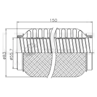 Гофра глушителя 55x150 мм InterLock UNIO 1441313818 EXP-55150L PS1 HKML - Изображение 4