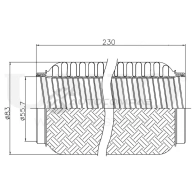Гофра глушителя 55x230 мм InterLock UNIO EXP-55230L 03MW9 6U 1441313831 - Изображение 4