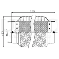 Гофра глушителя 60x150 мм InnerBraid UNIO 1441313843 EXP-60150 VL DCS6 - Изображение 4