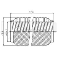 Гофра глушителя 60x200 мм InterLock UNIO EXP-60200L 1441313847 KW P7N - Изображение 4