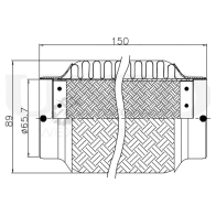 Гофра глушителя 65x150 мм InnerBraid UNIO 1441313863 LEG 0A1 EXP-65150 - Изображение 3