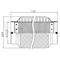 Гофра глушителя 70x150 мм InnerBraid UNIO 2 3KLK 1441313870 EXP-70150 - Изображение 4