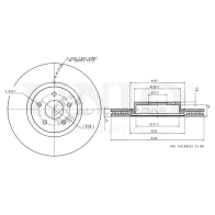 Диск тормозной передний UNIO 1441314213 BRD-20322 8XL Z0TU