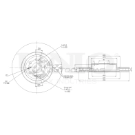 Диск тормозной передний UNIO 1441314244 BRD-20575 L6N GEIC