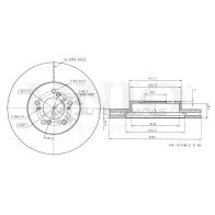 Диск тормозной передний UNIO 1441314307 BRD-20237 TNU OLJ
