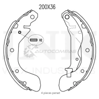Колодки тормозные барабанные задние UNIO BRP-10008 2A NPSZ4 1441314486
