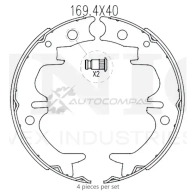 Колодки тормозные барабанные задние UNIO BRP-10014 PQ9 SI81 1441314502