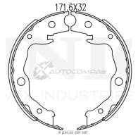 Колодки тормозные барабанные задние UNIO RO4L 74E BRP-10013 1441314510