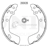 Колодки тормозные барабанные задние UNIO EPLQX 2D BRP-10094 1441314513