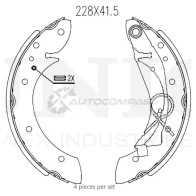 Колодки тормозные барабанные задние UNIO BRP-10022 4KG93Y U 1441314517