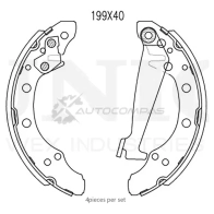 Колодки тормозные барабанные задние UNIO 02K00E T 1441314519 BRP-10005