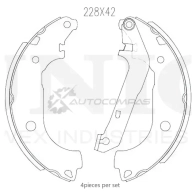 Колодки тормозные барабанные задние UNIO 1441314535 BRP-10111 D8ZV 6M