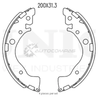 Колодки тормозные барабанные задние UNIO 1441314543 BRP-10092 RM5 Z3