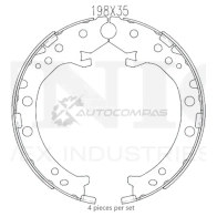 Колодки тормозные барабанные задние UNIO BRP-10042 1441314544 O F79YMI