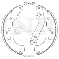 Колодки тормозные барабанные задние UNIO BRP-10073 1441314546 N5 P98O2