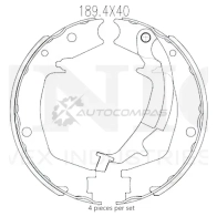 Колодки тормозные барабанные задние UNIO 1441314560 85LS4 Y2 BRP-10103