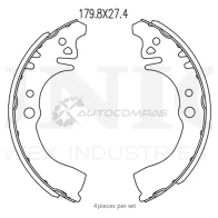 Колодки тормозные барабанные задние UNIO 1441314583 BRP-10035 F A40LWD