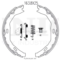 Колодки тормозные барабанные задние с установ. к-том UNIO BRP-10027 JBV L9P 1441314592