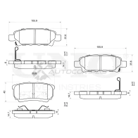 Колодки тормозные дисковые задние UNIO BRP-20154 Y197G E 1441314634