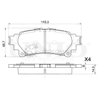 Колодки тормозные дисковые задние UNIO 1441314649 2T A8K BRP-20450