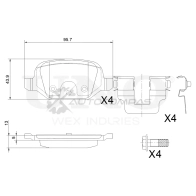 Колодки тормозные дисковые задние UNIO BRP-20045 HTU NU0J 1441314655