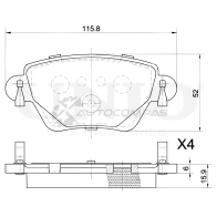 Колодки тормозные дисковые задние UNIO 7P7S3N W 1441314656 BRP-20416