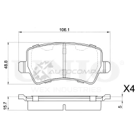 Колодки тормозные дисковые задние UNIO BRP-20018 1441314669 FWKHF 2J