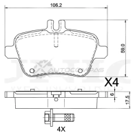 Колодки тормозные дисковые задние UNIO 1441314686 BRP-20441 DDH FQK2