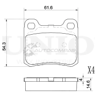 Колодки тормозные дисковые задние UNIO 1441314690 DYL L2 BRP-20211
