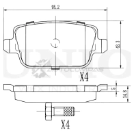 Колодки тормозные дисковые задние UNIO 1441314701 4T 5ROEA BRP-20406