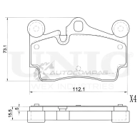 Колодки тормозные дисковые задние UNIO O1 75XHY BRP-20413 1441314702