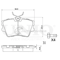 Колодки тормозные дисковые задние UNIO BRP-20076 CH5 8LY 1441314704