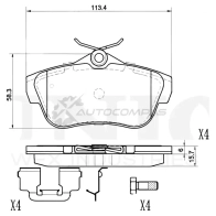 Колодки тормозные дисковые задние UNIO BRP-20435 G27T V08 1441314706